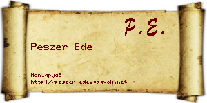 Peszer Ede névjegykártya